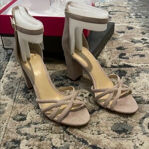 Vince Camuto Tan Heels Strappy Design